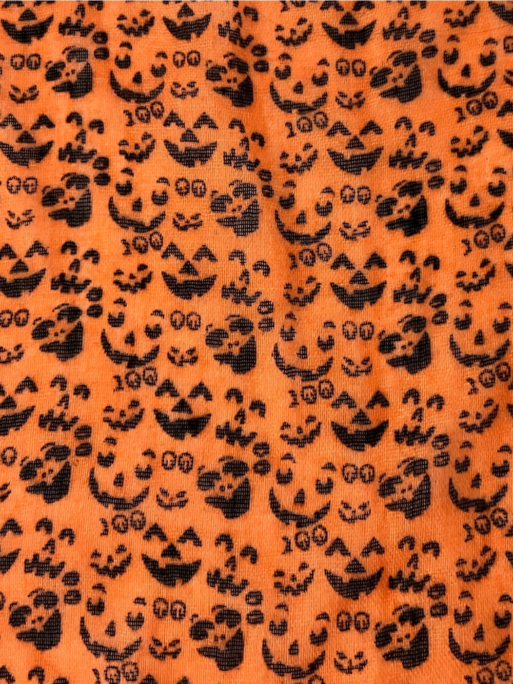 Halloween Orange Black Leopard Print Scarf Spooky Pumpkins Long Scarf